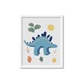 Picture of Blue Stegosaurus _GroupedProduct_Rectangle_Portrait_Mini_ _GroupedProduct_Rectangle_Portrait_Framed_Matted_