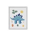 Picture of Blue Stegosaurus _GroupedProduct_Rectangle_Portrait_Mini_ _GroupedProduct_Rectangle_Portrait_Framed_Matted_