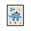 Picture of Blue Stegosaurus _GroupedProduct_Rectangle_Portrait_Mini_ _GroupedProduct_Rectangle_Portrait_Framed_Matted_