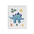 Picture of Blue Stegosaurus _GroupedProduct_Rectangle_Portrait_Mini_ _GroupedProduct_Rectangle_Portrait_Framed_Matted_