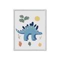 Picture of Blue Stegosaurus _GroupedProduct_Rectangle_Portrait_Mini_ _GroupedProduct_Rectangle_Portrait_Framed_Matted_