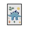 Picture of Blue Stegosaurus _GroupedProduct_Rectangle_Portrait_Mini_ _GroupedProduct_Rectangle_Portrait_Framed_Matted_