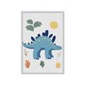 Picture of Blue Stegosaurus _GroupedProduct_Rectangle_Portrait_Mini_ _GroupedProduct_Rectangle_Portrait_Framed_Matted_