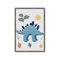 Picture of Blue Stegosaurus _GroupedProduct_Rectangle_Portrait_Mini_ _GroupedProduct_Rectangle_Portrait_Framed_Matted_