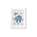 Picture of Blue Stegosaurus _GroupedProduct_Rectangle_Portrait_Mini_ _GroupedProduct_Rectangle_Portrait_Framed_Matted_