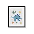 Picture of Blue Stegosaurus _GroupedProduct_Rectangle_Portrait_Mini_ _GroupedProduct_Rectangle_Portrait_Framed_Matted_