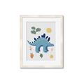 Picture of Blue Stegosaurus _GroupedProduct_Rectangle_Portrait_Mini_ _GroupedProduct_Rectangle_Portrait_Framed_Matted_