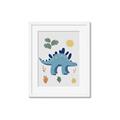 Picture of Blue Stegosaurus _GroupedProduct_Rectangle_Portrait_Mini_ _GroupedProduct_Rectangle_Portrait_Framed_Matted_