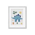 Picture of Blue Stegosaurus _GroupedProduct_Rectangle_Portrait_Mini_ _GroupedProduct_Rectangle_Portrait_Framed_Matted_