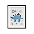 Picture of Blue Stegosaurus _GroupedProduct_Rectangle_Portrait_Mini_ _GroupedProduct_Rectangle_Portrait_Framed_Matted_