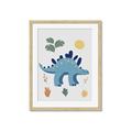 Picture of Blue Stegosaurus _GroupedProduct_Rectangle_Portrait_Mini_ _GroupedProduct_Rectangle_Portrait_Framed_Matted_