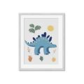 Picture of Blue Stegosaurus _GroupedProduct_Rectangle_Portrait_Mini_ _GroupedProduct_Rectangle_Portrait_Framed_Matted_