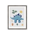 Picture of Blue Stegosaurus _GroupedProduct_Rectangle_Portrait_Mini_ _GroupedProduct_Rectangle_Portrait_Framed_Matted_