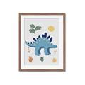 Picture of Blue Stegosaurus _GroupedProduct_Rectangle_Portrait_Mini_ _GroupedProduct_Rectangle_Portrait_Framed_Matted_