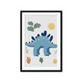 Picture of Blue Stegosaurus _GroupedProduct_Rectangle_Portrait_Mini_ _GroupedProduct_Rectangle_Portrait_Framed_Matted_