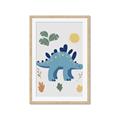 Picture of Blue Stegosaurus _GroupedProduct_Rectangle_Portrait_Mini_ _GroupedProduct_Rectangle_Portrait_Framed_Matted_