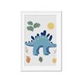 Picture of Blue Stegosaurus _GroupedProduct_Rectangle_Portrait_Mini_ _GroupedProduct_Rectangle_Portrait_Framed_Matted_