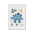 Picture of Blue Stegosaurus _GroupedProduct_Rectangle_Portrait_Mini_ _GroupedProduct_Rectangle_Portrait_Framed_Matted_