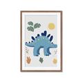 Picture of Blue Stegosaurus _GroupedProduct_Rectangle_Portrait_Mini_ _GroupedProduct_Rectangle_Portrait_Framed_Matted_