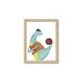 Picture of Dino Playing Basketball _GroupedProduct_Rectangle_Portrait_Mini_ _GroupedProduct_Rectangle_Portrait_Framed_Matted_