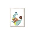Picture of Dino Playing Basketball _GroupedProduct_Rectangle_Portrait_Mini_ _GroupedProduct_Rectangle_Portrait_Framed_Matted_