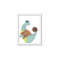 Picture of Dino Playing Basketball _GroupedProduct_Rectangle_Portrait_Mini_ _GroupedProduct_Rectangle_Portrait_Framed_Matted_