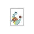 Picture of Dino Playing Basketball _GroupedProduct_Rectangle_Portrait_Mini_ _GroupedProduct_Rectangle_Portrait_Framed_Matted_
