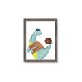 Picture of Dino Playing Basketball _GroupedProduct_Rectangle_Portrait_Mini_ _GroupedProduct_Rectangle_Portrait_Framed_Matted_