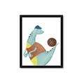 Picture of Dino Playing Basketball _GroupedProduct_Rectangle_Portrait_Mini_ _GroupedProduct_Rectangle_Portrait_Framed_Matted_