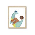 Picture of Dino Playing Basketball _GroupedProduct_Rectangle_Portrait_Mini_ _GroupedProduct_Rectangle_Portrait_Framed_Matted_
