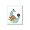 Picture of Dino Playing Basketball _GroupedProduct_Rectangle_Portrait_Mini_ _GroupedProduct_Rectangle_Portrait_Framed_Matted_