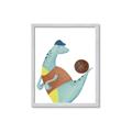 Picture of Dino Playing Basketball _GroupedProduct_Rectangle_Portrait_Mini_ _GroupedProduct_Rectangle_Portrait_Framed_Matted_