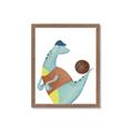 Picture of Dino Playing Basketball _GroupedProduct_Rectangle_Portrait_Mini_ _GroupedProduct_Rectangle_Portrait_Framed_Matted_