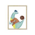 Picture of Dino Playing Basketball _GroupedProduct_Rectangle_Portrait_Mini_ _GroupedProduct_Rectangle_Portrait_Framed_Matted_