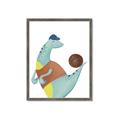 Picture of Dino Playing Basketball _GroupedProduct_Rectangle_Portrait_Mini_ _GroupedProduct_Rectangle_Portrait_Framed_Matted_