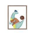 Picture of Dino Playing Basketball _GroupedProduct_Rectangle_Portrait_Mini_ _GroupedProduct_Rectangle_Portrait_Framed_Matted_