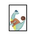 Picture of Dino Playing Basketball _GroupedProduct_Rectangle_Portrait_Mini_ _GroupedProduct_Rectangle_Portrait_Framed_Matted_