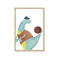Picture of Dino Playing Basketball _GroupedProduct_Rectangle_Portrait_Mini_ _GroupedProduct_Rectangle_Portrait_Framed_Matted_