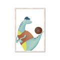 Picture of Dino Playing Basketball _GroupedProduct_Rectangle_Portrait_Mini_ _GroupedProduct_Rectangle_Portrait_Framed_Matted_
