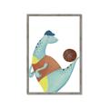Picture of Dino Playing Basketball _GroupedProduct_Rectangle_Portrait_Mini_ _GroupedProduct_Rectangle_Portrait_Framed_Matted_