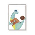 Picture of Dino Playing Basketball _GroupedProduct_Rectangle_Portrait_Mini_ _GroupedProduct_Rectangle_Portrait_Framed_Matted_