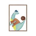 Picture of Dino Playing Basketball _GroupedProduct_Rectangle_Portrait_Mini_ _GroupedProduct_Rectangle_Portrait_Framed_Matted_