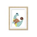 Picture of Dino Playing Basketball _GroupedProduct_Rectangle_Portrait_Mini_ _GroupedProduct_Rectangle_Portrait_Framed_Matted_