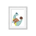 Picture of Dino Playing Basketball _GroupedProduct_Rectangle_Portrait_Mini_ _GroupedProduct_Rectangle_Portrait_Framed_Matted_