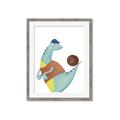 Picture of Dino Playing Basketball _GroupedProduct_Rectangle_Portrait_Mini_ _GroupedProduct_Rectangle_Portrait_Framed_Matted_