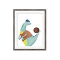 Picture of Dino Playing Basketball _GroupedProduct_Rectangle_Portrait_Mini_ _GroupedProduct_Rectangle_Portrait_Framed_Matted_