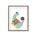 Picture of Dino Playing Basketball _GroupedProduct_Rectangle_Portrait_Mini_ _GroupedProduct_Rectangle_Portrait_Framed_Matted_