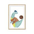 Picture of Dino Playing Basketball _GroupedProduct_Rectangle_Portrait_Mini_ _GroupedProduct_Rectangle_Portrait_Framed_Matted_
