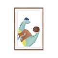 Picture of Dino Playing Basketball _GroupedProduct_Rectangle_Portrait_Mini_ _GroupedProduct_Rectangle_Portrait_Framed_Matted_