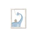 Picture of reading Brachiosaurus _GroupedProduct_Rectangle_Portrait_Mini_ _GroupedProduct_Rectangle_Portrait_Framed_Matted_